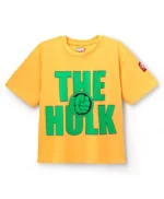 Single Jersey Knit Oversize Drop Shoulder Half Sleeve T-Shirt - Yellow