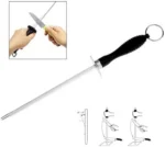 8 in 1 Piece Knife Set - Includes 3 Vegetable and Fruit Knives, 2 Meat Knives, 1 Scissor, 1 Knife Sharpener, and 1 Peeler - Stainless Steel Kitchen Knife Set