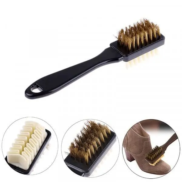 Double-Sided Shoes Cleaning Brush – Stiff & Soft Bristle Sneaker & Boot Scrubber | Multipurpose Shoe Cleaner for Leather, Canvas & Sports Shoes
