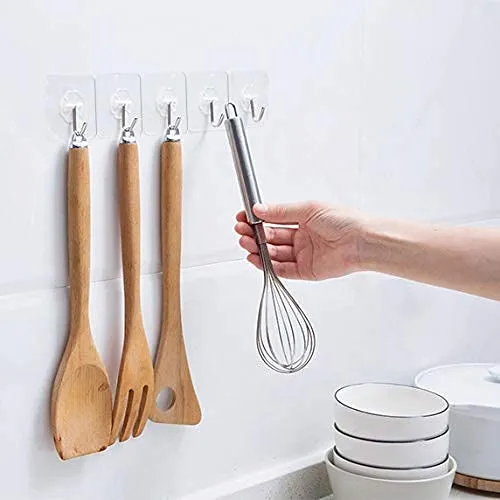 10 pcs Wall Hooks for Hanging Strong Sticker Sticky Plastic Self Adhesive Heavy Duty Home Kitchen Bathroom Key Hanger Frame Holder