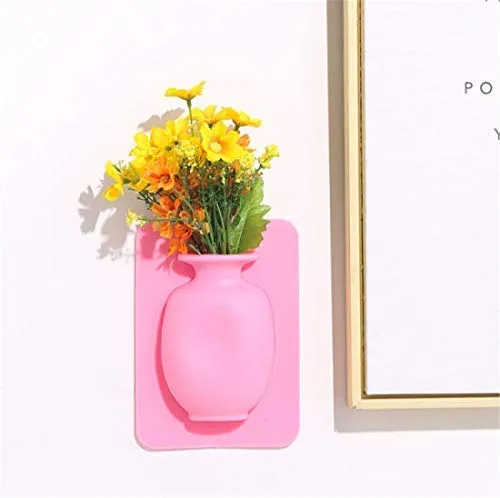 Airovia Wall Hanging Silicone Flower Pot Sticker Plant Rack for Decoration Home Kitchen Office Bathroom