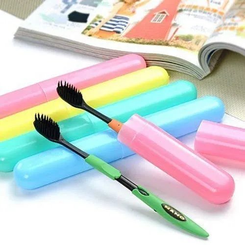 Toothbrush Cover for Germs Protection, Travel Storage Organizer Case, Pack of 4, Multi Color