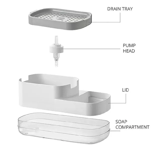 3 in 1 Soap Dispenser with Sponge Holder