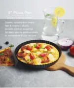Non-Stick Tart Quiche Pizza Pan Round Pizza Cake Baking Tray Carbon Steel Mold with Removable Loose Bottom Tart Pie Pan, Black