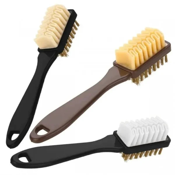 Double-Sided Shoes Cleaning Brush – Stiff & Soft Bristle Sneaker & Boot Scrubber | Multipurpose Shoe Cleaner for Leather, Canvas & Sports Shoes