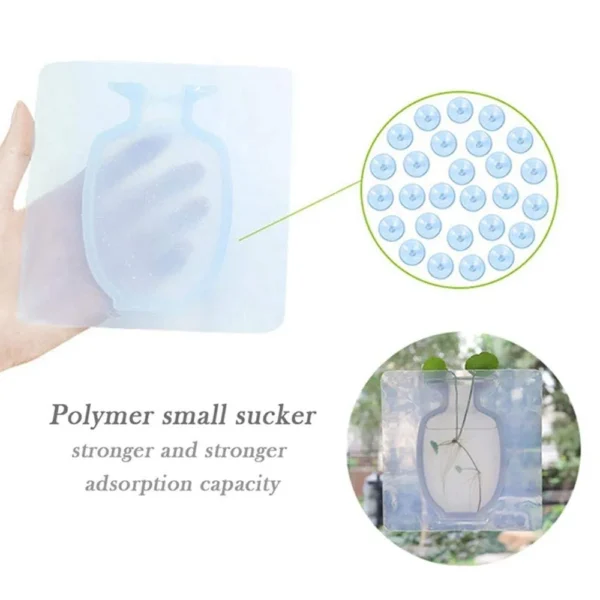 Airovia Wall Hanging Silicone Flower Pot Sticker Plant Rack for Decoration Home Kitchen Office Bathroom