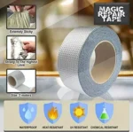 Leakage Repair Waterproof Tape for Pipe Leakage Roof Water Leakage Solution Aluminium Foil Tape Waterproof Adhesive Tape Sealing Duct Rubber Tape for Leakage (5CM*5Meter)(Pack of 1)