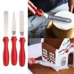 Spatula Set with Plastic Handle Stainless Steel Icing Spatula Variety Set & Cake Decorating Tools