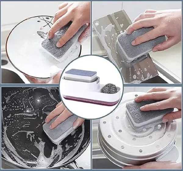 3 in 1 Soap Dispenser with Sponge Holder