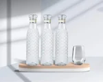 Diamond Water Bottle 1 Litre, Plastic Fridge Water Bottle Set, Ideal for Office, Sports, School,Travelling, Gym, Yoga (3 Pcs)