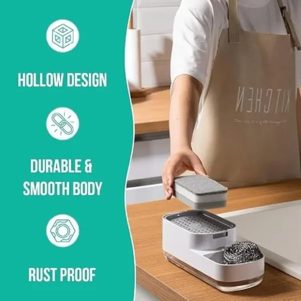 3 in 1 Soap Dispenser with Sponge Holder