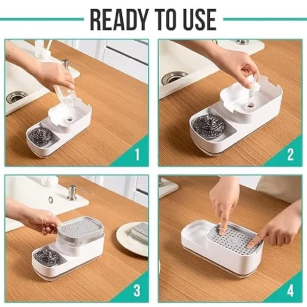 3 in 1 Soap Dispenser with Sponge Holder