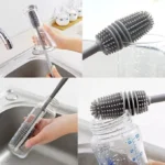 Long Bottle Cleaning Brush with Flexible Handle – Extra Long Bristle Brush for Water Bottles, Hydro Flask, Tumblers, Glasses & Narrow Neck Containers