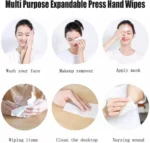 Pressed Portable Wet And Dry Wipes,Press Pop up Hand