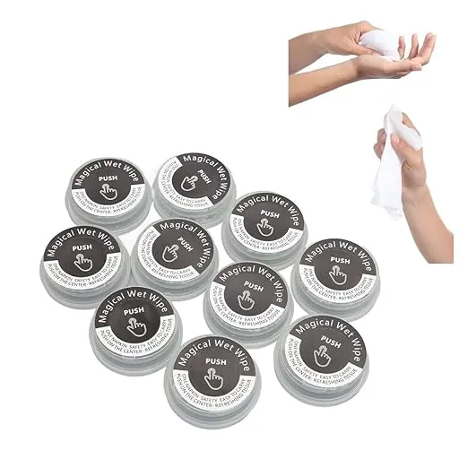 Pressed Portable Wet And Dry Wipes,Press Pop up Hand