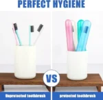 Toothbrush Cover for Germs Protection, Travel Storage Organizer Case, Pack of 4, Multi Color