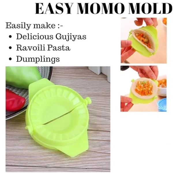 Plastic Momos Maker Garijalu Maker Tool Gujiya Maker Device Easy Mould Machine Cooking Tool (Multicolor) (1 Piece)