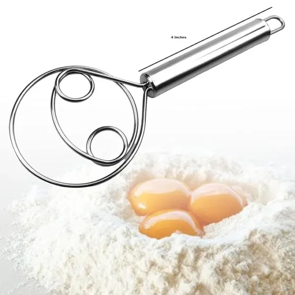 Kitchen Stainless Steel Dough Flour Whisk