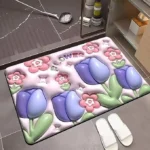 Bathroom Door Mat 3D Printed Digital Door Mat Washable Bathroom Quick Dry Rugs