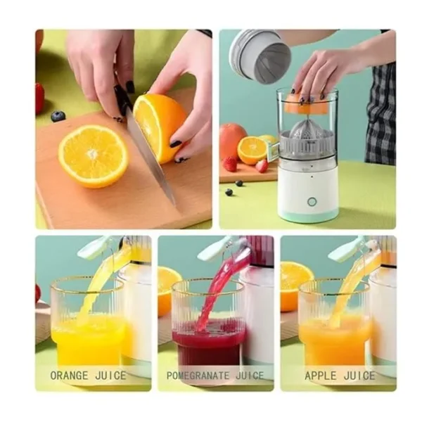 Rechargeable Automatic Citrus Press Juicer with USB Charging, Orange Juicer Mosambi sweetlime squeezer Wireless Portable Electric Fruits Juicer Blender for Travel & Kitchen Purpose 1PC