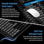Anti-Slip Keyboard Pad with Office Software Shortcuts Pattern, Clear Extended Large Cheat Sheet Mouse Pad, Large Rubber Base Mice Smooth Cloth Desk Mat, Excel Shortcut Keys Mouse Pad