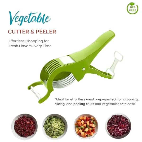 2 in 1 Vegetable Cutter | Versatile Slicing and Dicing Tool for Effortless Food Prep