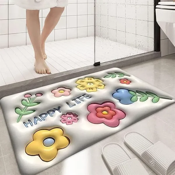 Bathroom Door Mat 3D Printed Digital Door Mat Washable Bathroom Quick Dry Rugs