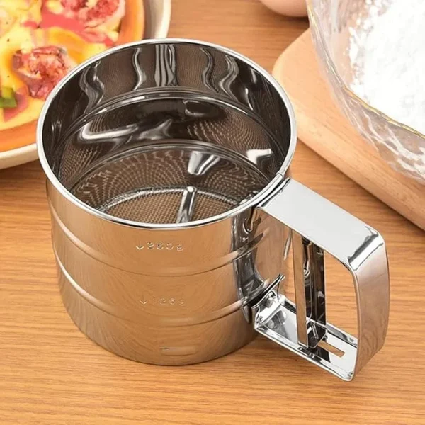 Flour Sifter for Baking Atta chhani Hand Press Design Stainless Steel