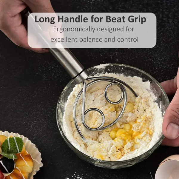 Kitchen Stainless Steel Dough Flour Whisk