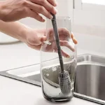 Long Bottle Cleaning Brush with Flexible Handle – Extra Long Bristle Brush for Water Bottles, Hydro Flask, Tumblers, Glasses & Narrow Neck Containers