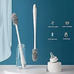 Long Bottle Cleaning Brush with Flexible Handle – Extra Long Bristle Brush for Water Bottles, Hydro Flask, Tumblers, Glasses & Narrow Neck Containers