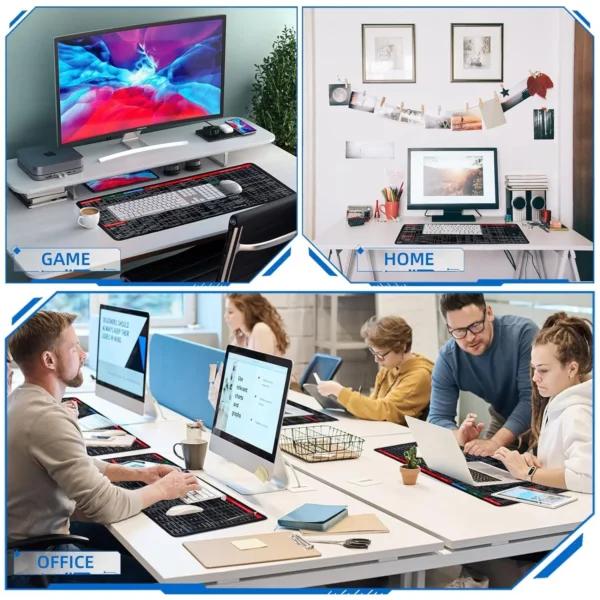 Anti-Slip Keyboard Pad with Office Software Shortcuts Pattern, Clear Extended Large Cheat Sheet Mouse Pad, Large Rubber Base Mice Smooth Cloth Desk Mat, Excel Shortcut Keys Mouse Pad