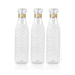 Diamond Water Bottle 1 Litre, Plastic Fridge Water Bottle Set, Ideal for Office, Sports, School,Travelling, Gym, Yoga (3 Pcs)