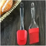 Silicon Spatula Oil Brush Set- Multipurpose Non-Sticky Small Spatula and Pastry Brush for Cake Mixer, Cooking, Baking, BBQ, Oil Brush for Kitchen