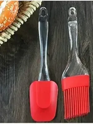 Silicon Spatula Oil Brush Set- Multipurpose Non-Sticky Small Spatula and Pastry Brush for Cake Mixer, Cooking, Baking, BBQ, Oil Brush for Kitchen
