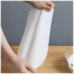 Large Reusable Silicone Kneading Bag, Fold Top Closure, White, Collapsible, Multipurpose Food Storage Bag for Baking, Cooking, and Preservation