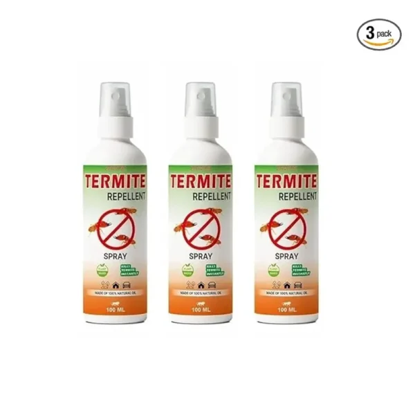 Termite Repellent Spray - 100ml | Natural & Eco-Friendly | Termite Killer | Wood Preservative | Controls Termites, Borers | 100% Herbal and Chemical free (Pack of 3)