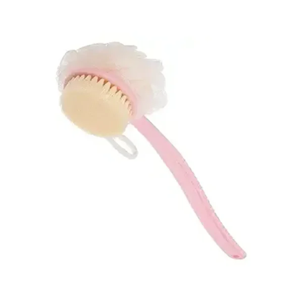 Bath Brush with Handle – Long Handle Body Scrubber for Shower & Bath | Exfoliating Back & Body Brush for Soft, Smooth Skin