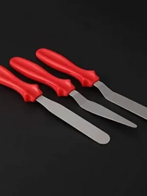 Spatula Set with Plastic Handle Stainless Steel Icing Spatula Variety Set & Cake Decorating Tools