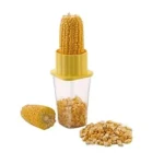 Corn Stripper Corn Seeds Remover Cutter with Container Unbreakable Plastic Pack of 1, Multi-Color