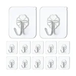 10 pcs Wall Hooks for Hanging Strong Sticker Sticky Plastic Self Adhesive Heavy Duty Home Kitchen Bathroom Key Hanger Frame Holder