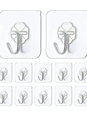 10 pcs Wall Hooks for Hanging Strong Sticker Sticky Plastic Self Adhesive Heavy Duty Home Kitchen Bathroom Key Hanger Frame Holder