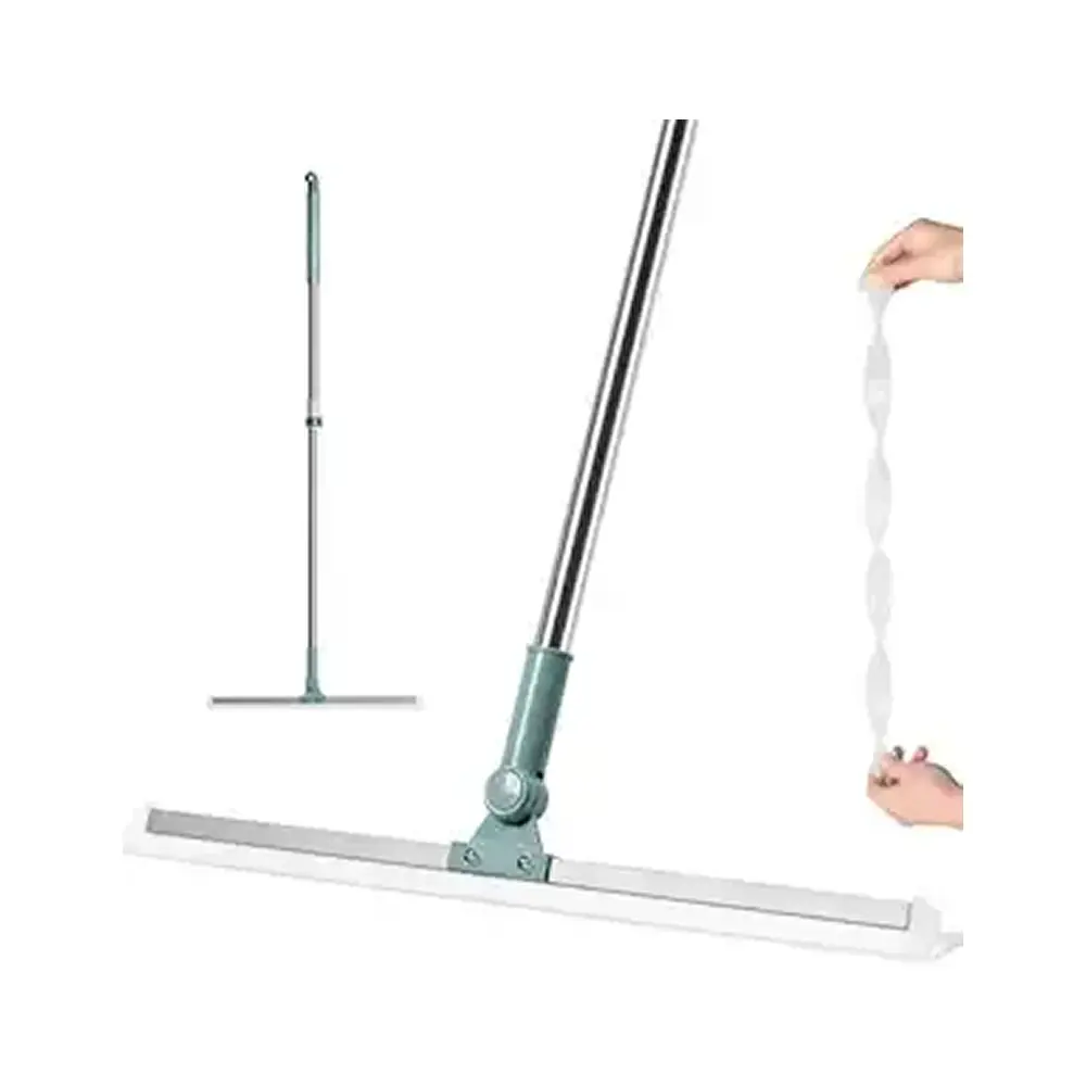 Heavy Duty Magic Broom Silicon Floor Wiper, Premium Floor Cleaning Squeegee,erfect for Bathroom and Kitchen Floors, Stainless Steel Extendable Handle, Easy Floor Cleaning Tool