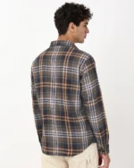 Men's Brown & Black Checked Shirt