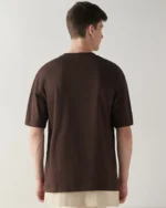 Men's Chocolate Brown Just Do It Typography Oversized T-shirt