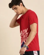 Men's Red Moon Rider Graphic Printed T-shirt