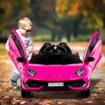 Uenjoy 12V Kids Electric Ride On Car Lamborghini Aventador SVJ Motorized Vehicles with Remote Control, Battery Powered