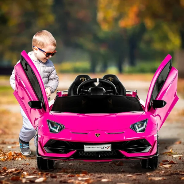Uenjoy 12V Kids Electric Ride On Car Lamborghini Aventador SVJ Motorized Vehicles with Remote Control, Battery Powered