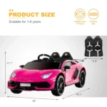 Uenjoy 12V Kids Electric Ride On Car Lamborghini Aventador SVJ Motorized Vehicles with Remote Control, Battery Powered
