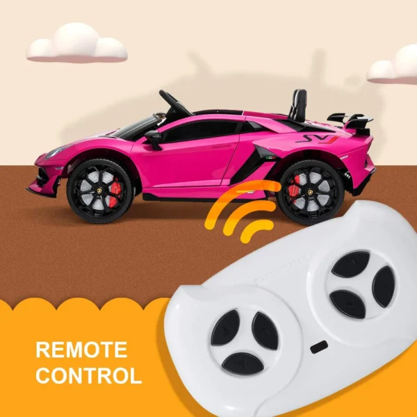 Uenjoy 12V Kids Electric Ride On Car Lamborghini Aventador SVJ Motorized Vehicles with Remote Control, Battery Powered